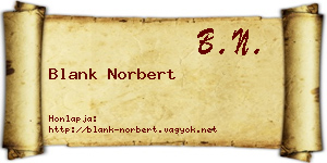 Blank Norbert névjegykártya